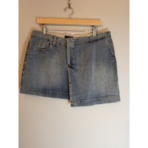 NWT Armani Jeans Asymmetric Blue Denim mini skirt Sz US 8 [jb]